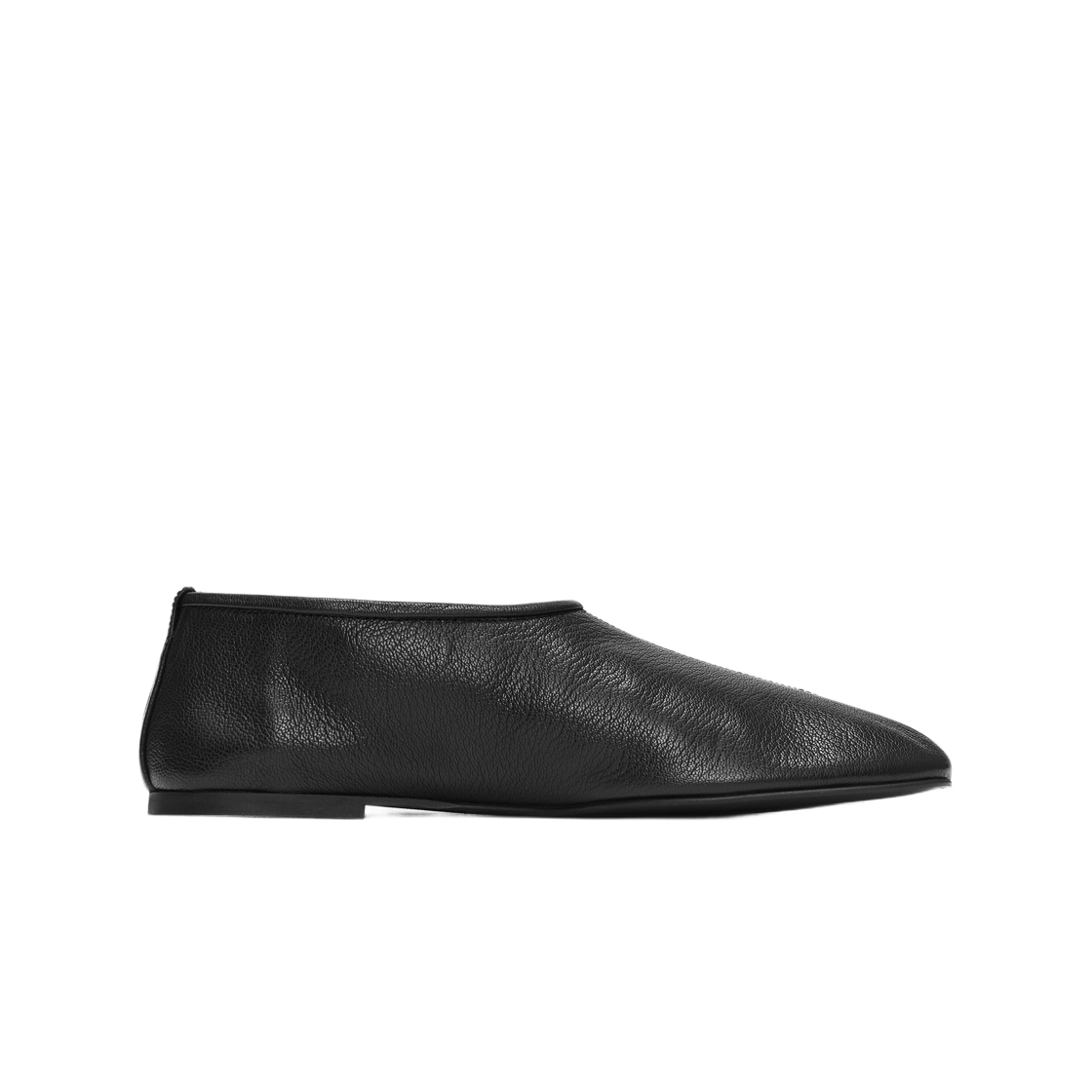 (W) 아르켓 레더 발레 플랫 블랙((W) Arket Leather Ballet Flat Black) - 1