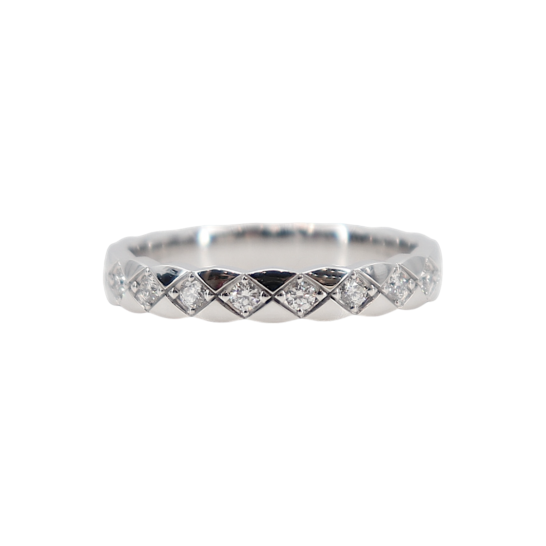 샤넬 코코 크러쉬 링 미니 다이아 화이트골드 54호 J11871(Chanel Coco Crush Mini Diamond Ring in White Gold J11871) - 1