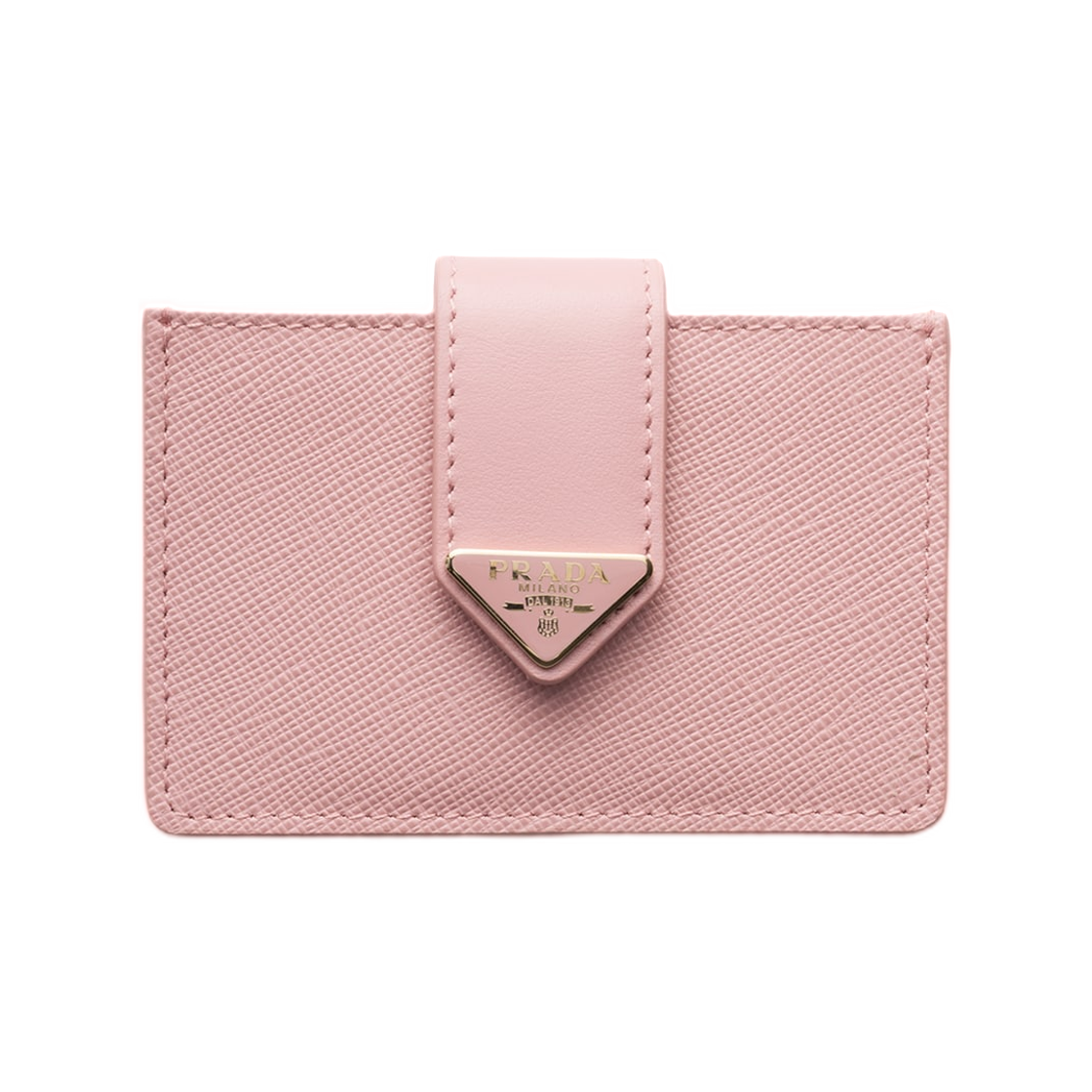 1MC211-2DYG-F0924 Prada Saffiano and Smooth Leather Card Holder Peach