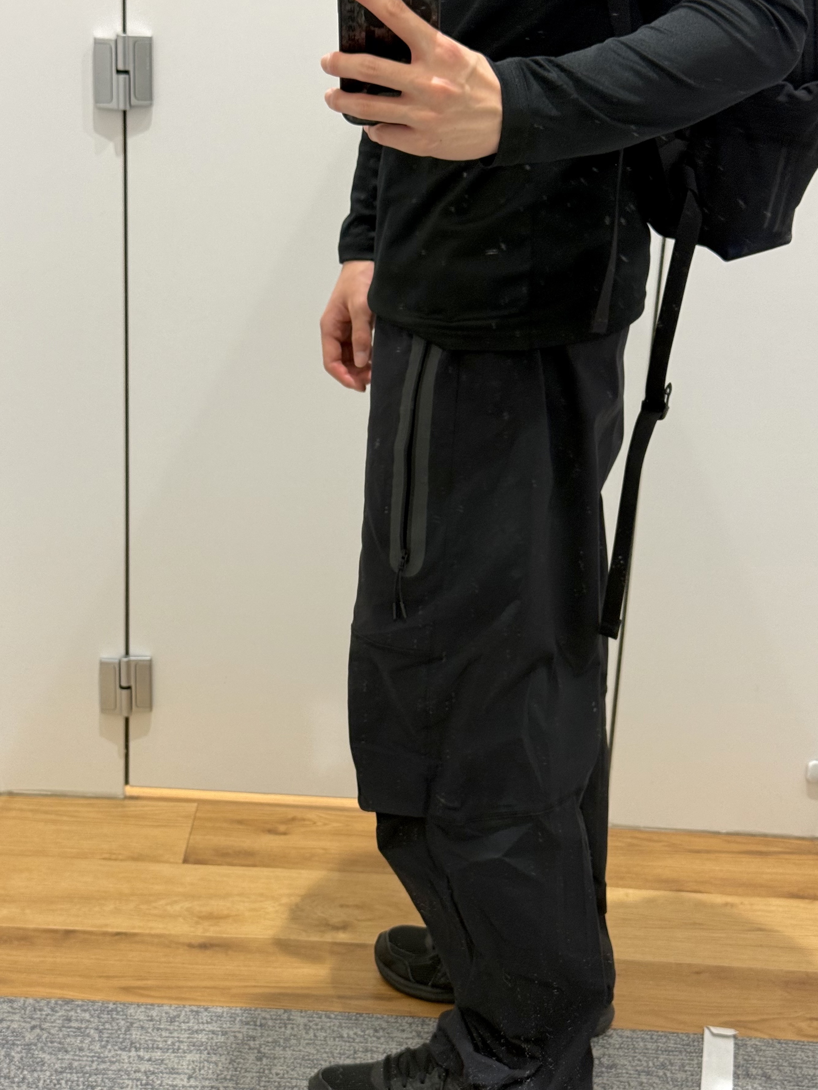 Nike Tech Woven Open Hem Pants Black - Asia 착용 스타일