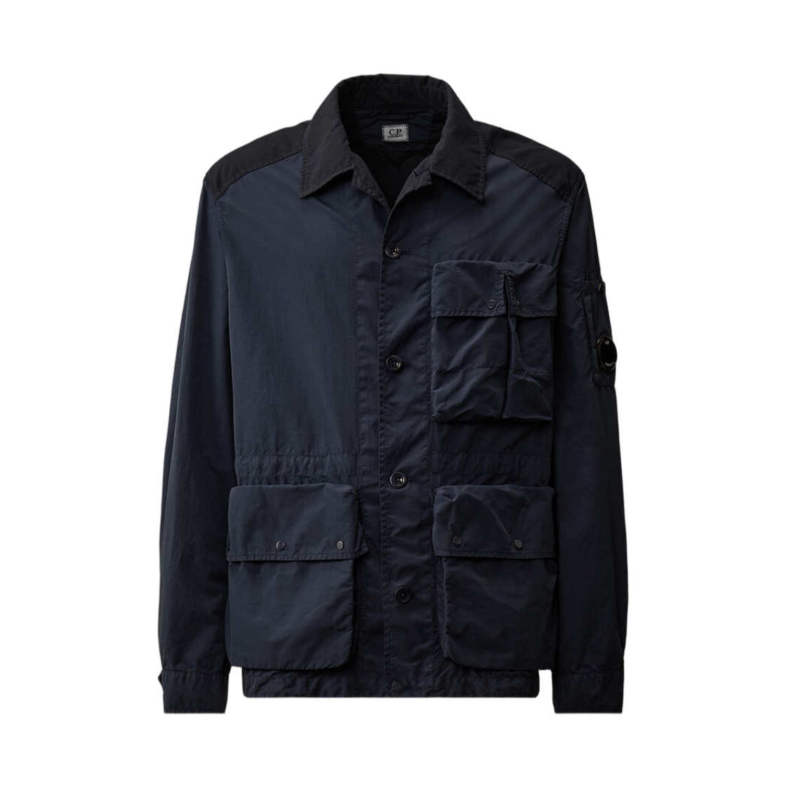 20CMOW015A005991G889 C.P. Company Flatt Nylon Mixed Button Lens Jacket Midnight Navy Blue - 26SS