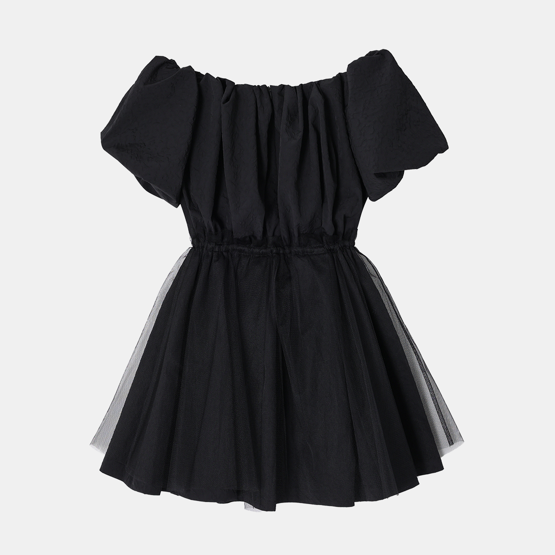 (W) 송지오 오프숄더 베일드 드레스 블랙((W) SONGZIO Off Shoulder Veiled Dress Black) - 2