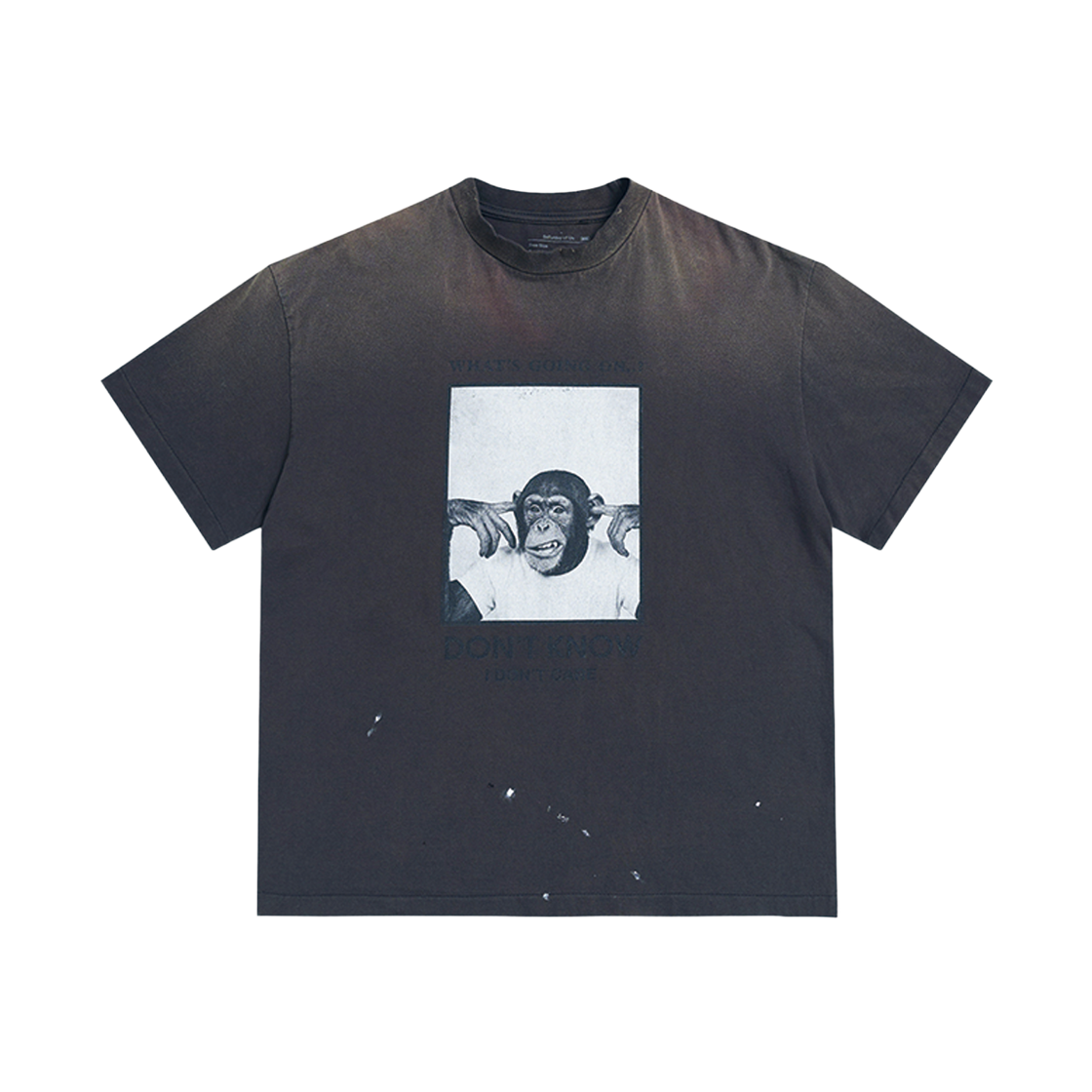 에스티유 몽키 티셔츠 인 차콜(STU Monkey T-Shirt In Charcoal)