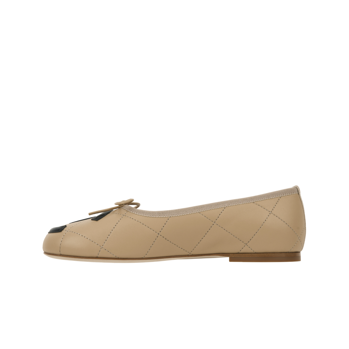 (W) 샤넬 발레 플랫 램스킨 & 베이지 블랙 더 샤넬 코코 비치 컬렉션((W) Chanel Ballet Flats Lambskin & Beige Black The Chanel Coco Beach Collection) - 3