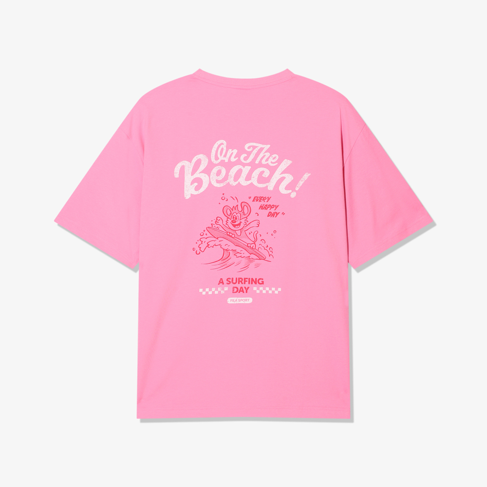 [6% 적립] 휠라 Coldwave+ 온더비치 반팔티 핑크([6% 적립] FILA Coldwave Beach T-Shirt Pink) - 3