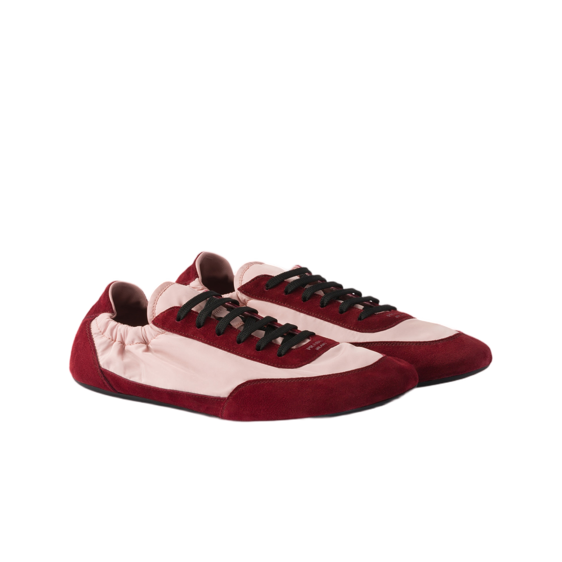 (W) 프라다 컬랩스 리나일론 앤 스웨이드 스니커즈 피치 크림슨((W) Prada Collapse Re-Nylon and Suede Sneakers Peach Crimson) - 2