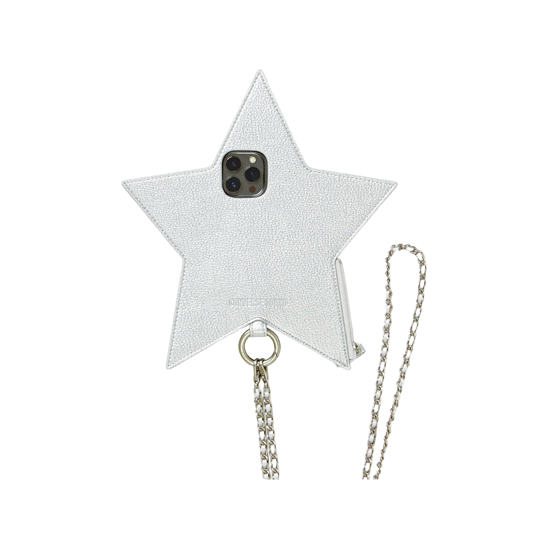 컨버스 도쿄 스타 숄더 폰 케이스 실버(Converse Tokyo Star Shoulder Phone Case Silver)