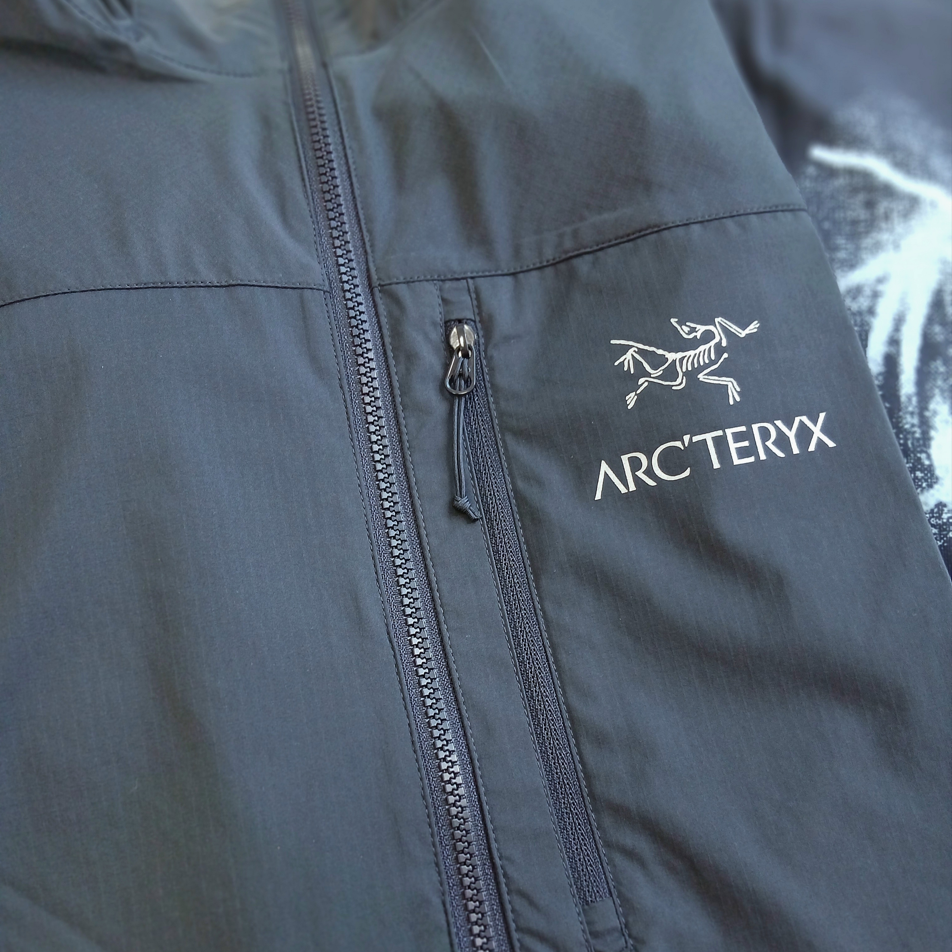 Arc'teryx Arc'word Logo SS T-Shirt Habitat, Arc'teryx Squamish Hoody Black Sapphire 착용 스타일 - 6