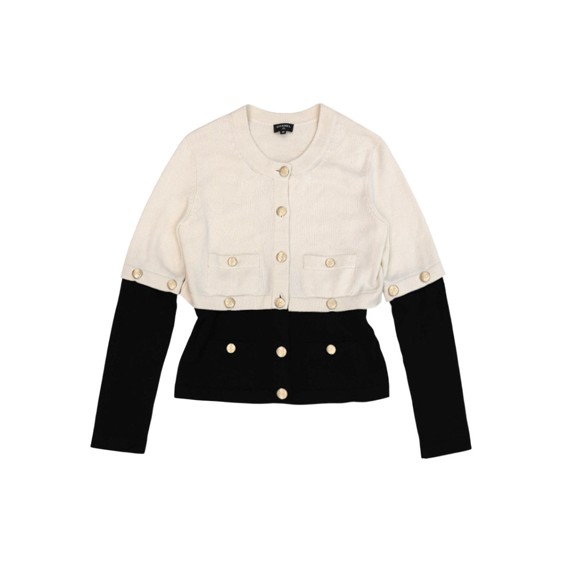 샤넬 38사이즈 투톤 가디건 C-C61026(Chanel Two-Tone Cardigan C-C61026)