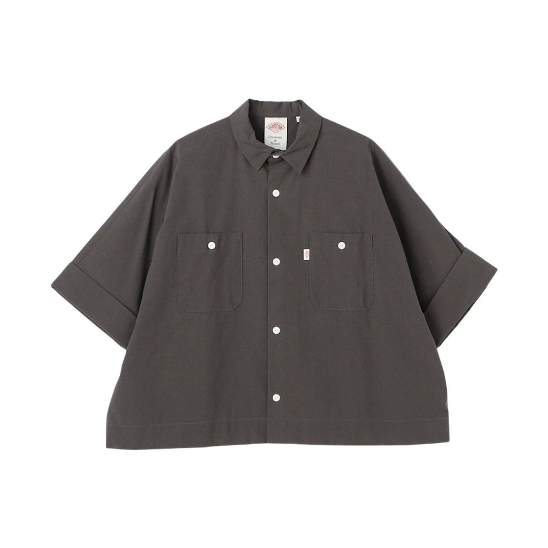 DT-B0345-SOD (W) Danton Cotton Poplin Work Shirt Charcoal