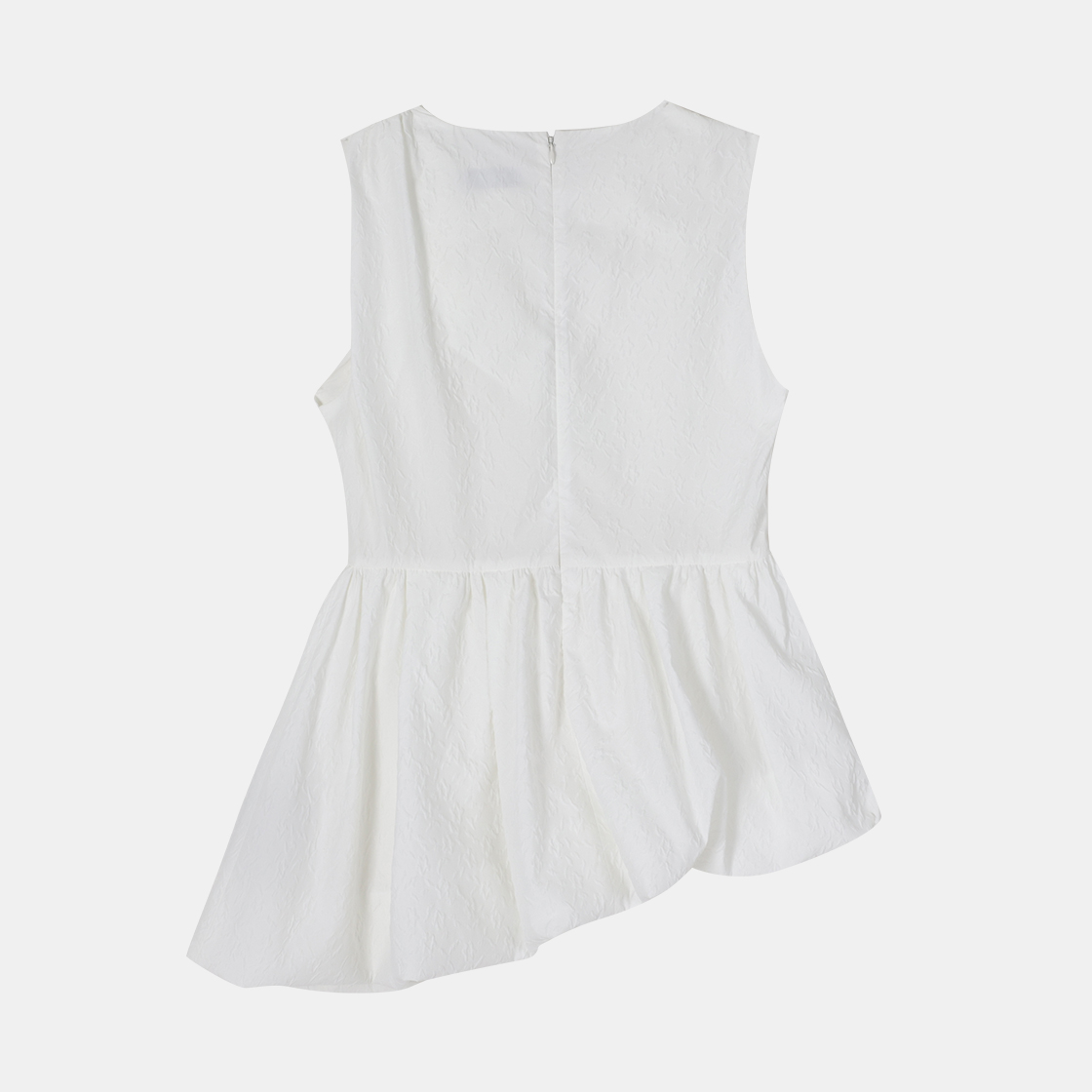 (W) 송지오 어시메트릭 벌룬 블라우스 화이트((W) SONGZIO Asymmetric Balloon Blouse White) - 2