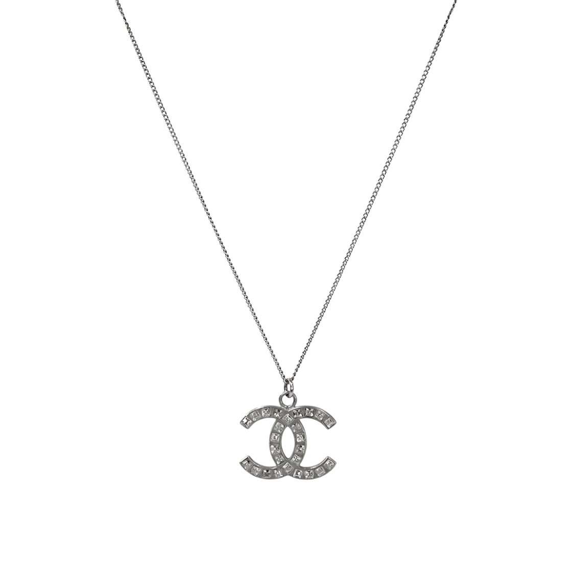 ITOERRUDS449 Chanel Cubic CC Silver Necklace