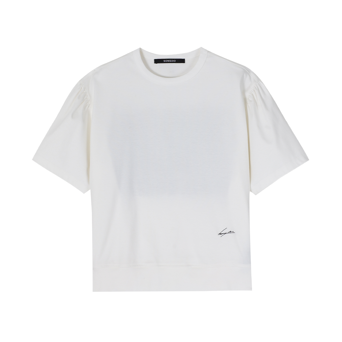 WH3TS702WH (W) SONGZIO COLLECTION Poetry Embroidered Puff T Shirt White