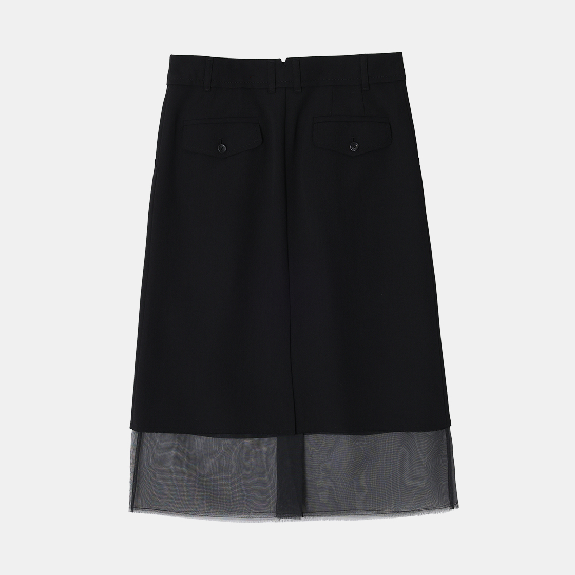 (W) 송지오 오간자 레이어드 펜슬 스커트 블랙((W) SONGZIO Organza Layered Pencil Skirt Black) - 2