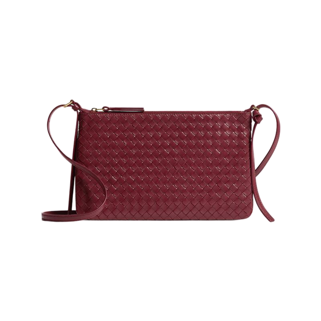 876625V0HW06569 Bottega Veneta Intrecciato Piccolo Medium Pouch Lava Red