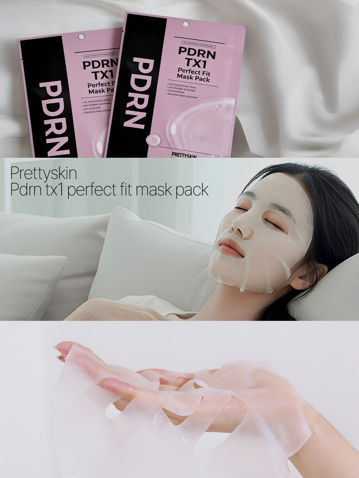 PRETTYSKIN PDRN TX1 PERFECT FIT MASK PACK 착용 스타일