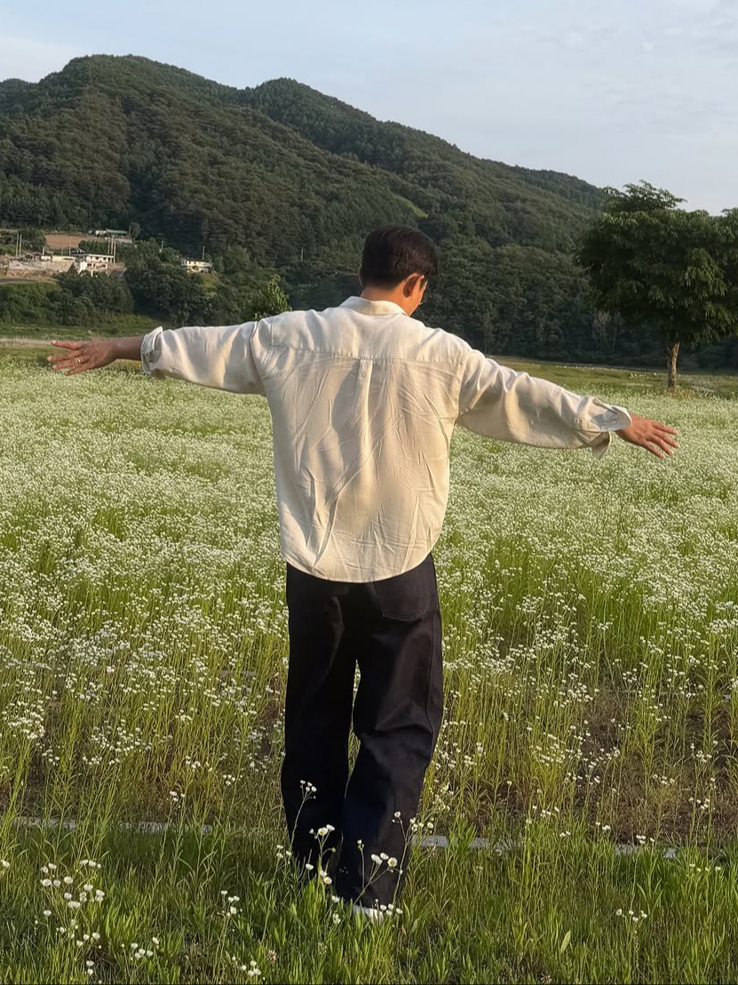 Knitted Linen Crop Shirts Linen, Knitted Linen Crop Shirts Navy 착용 스타일 - 2