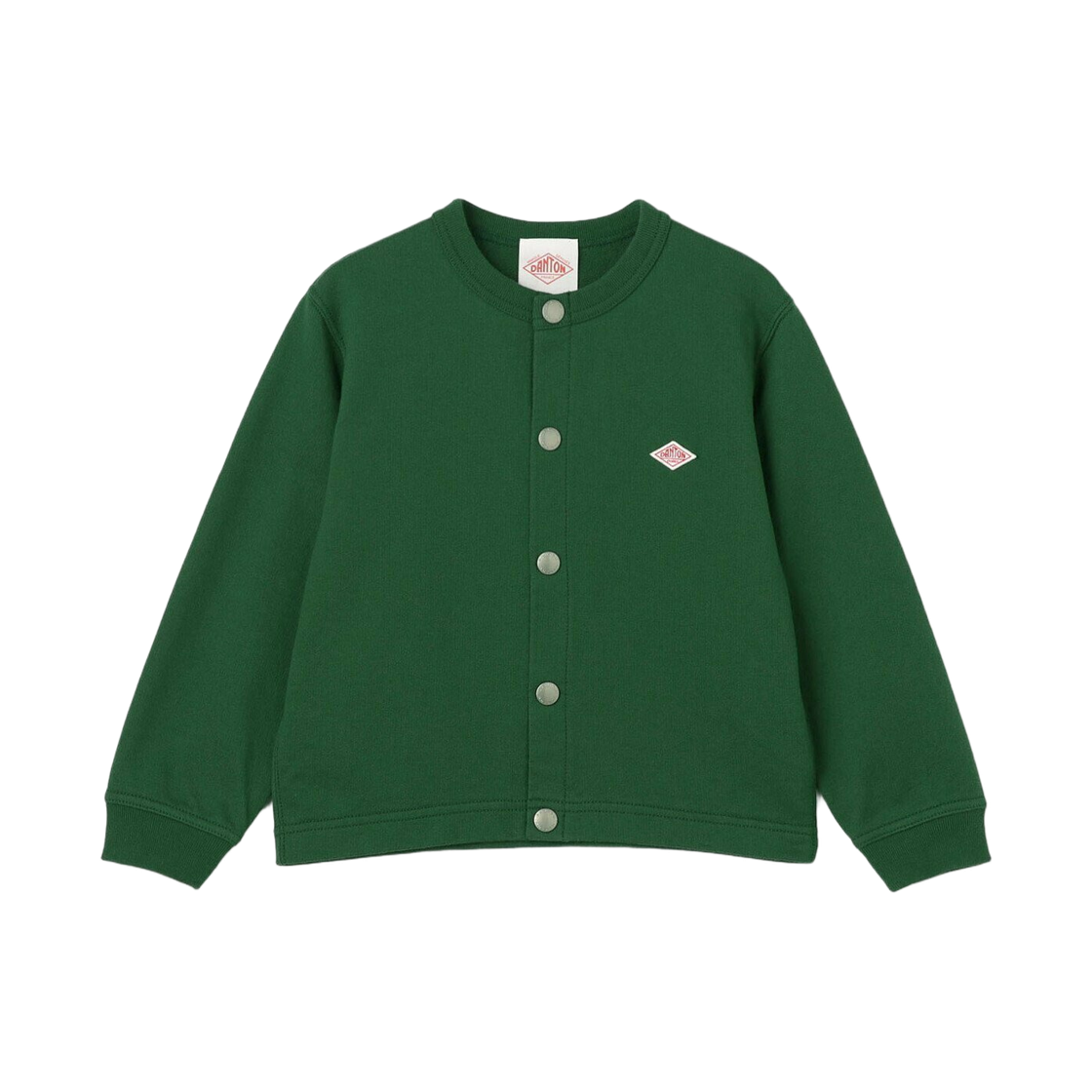 DT-C0409-CIN (Kids) Danton Cotton Crewneck Cardigan Dark Green