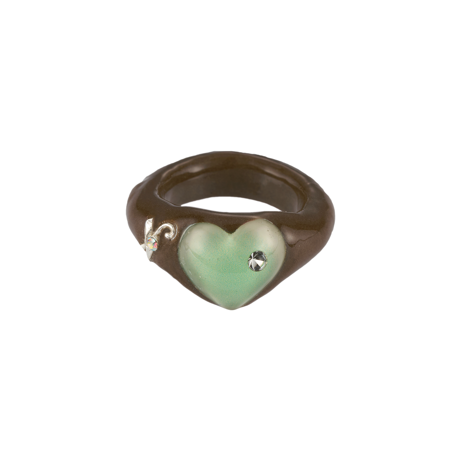 엔프프 프리즘 하트 링 브라운(nff prism heart ring brown)