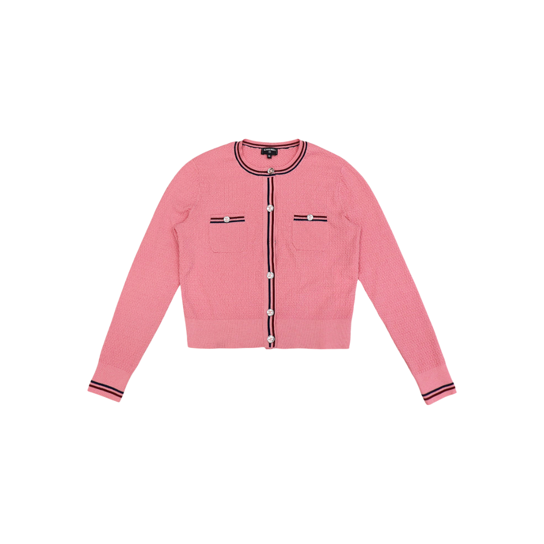 샤넬 36사이즈 핑크 스트라이프 가디건 C-C61017(Chanel Pink Stripe Cardigan C-C61017)