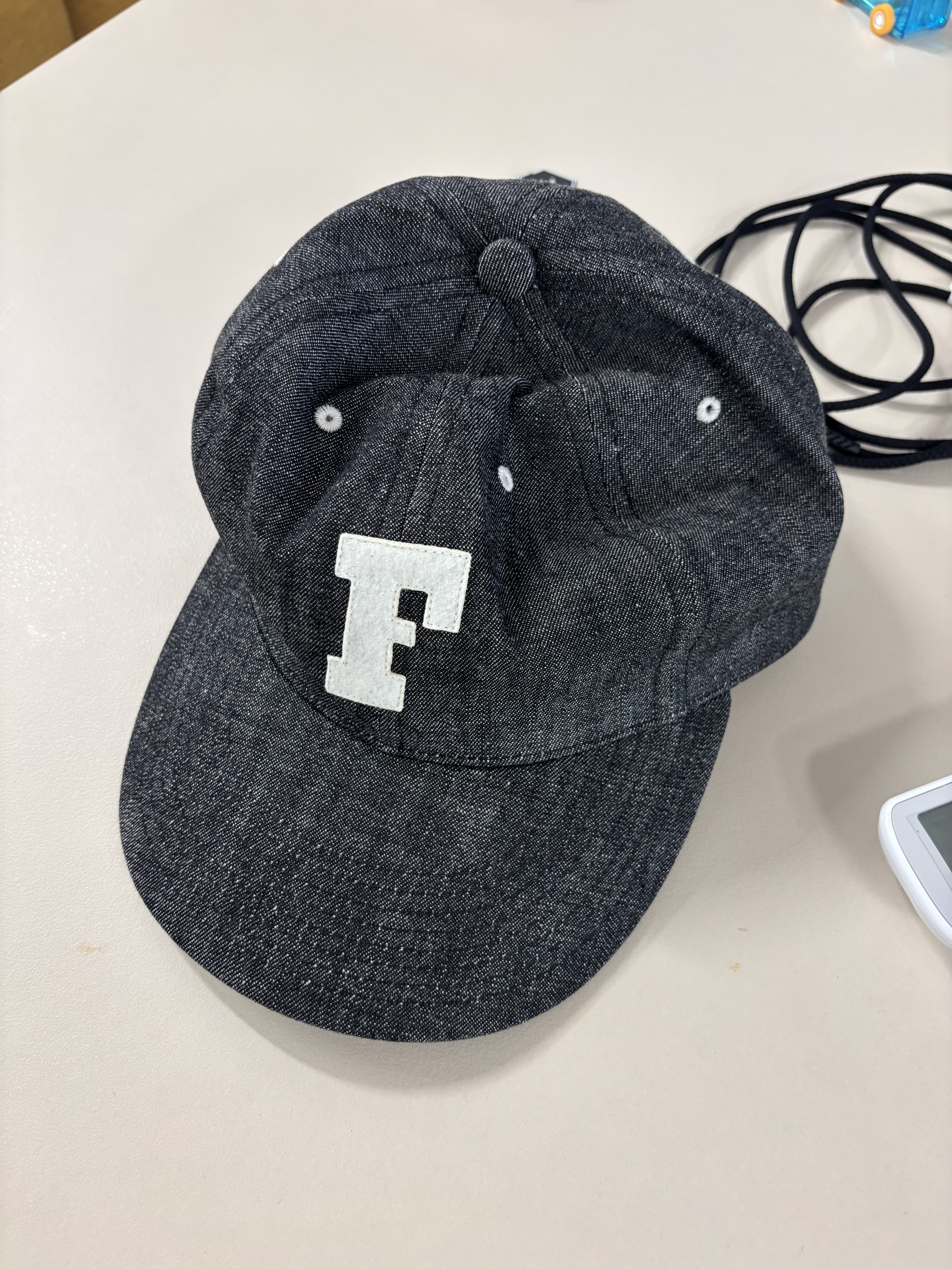 Fullcount 6 Panel Denim Baseball Cap F Patch Black 착용 스타일
