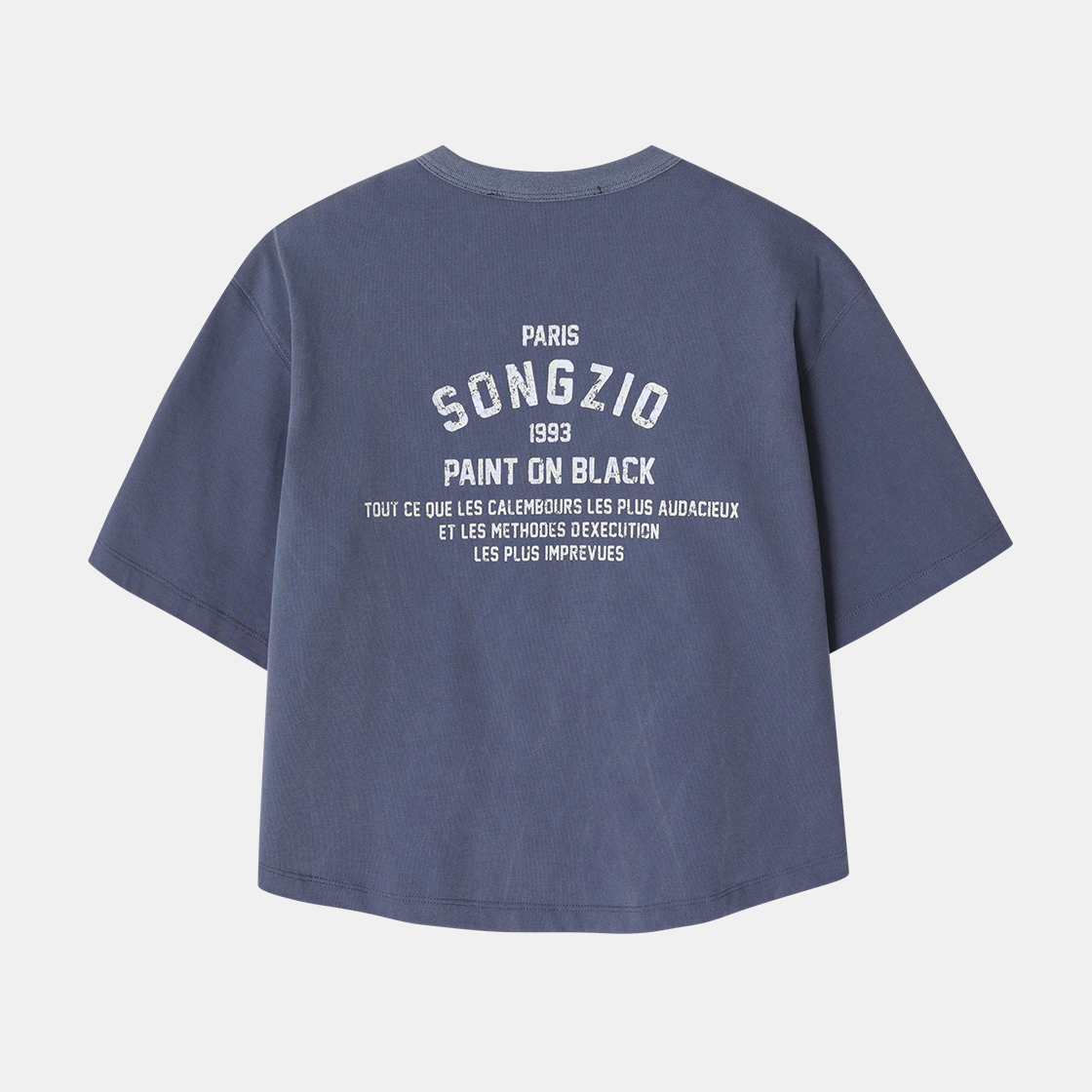 (W) 송지오 컬렉션 페인터 크롭 티셔츠 블루((W) SONGZIO COLLECTION Painter Crop T Shirt Blue) - 2