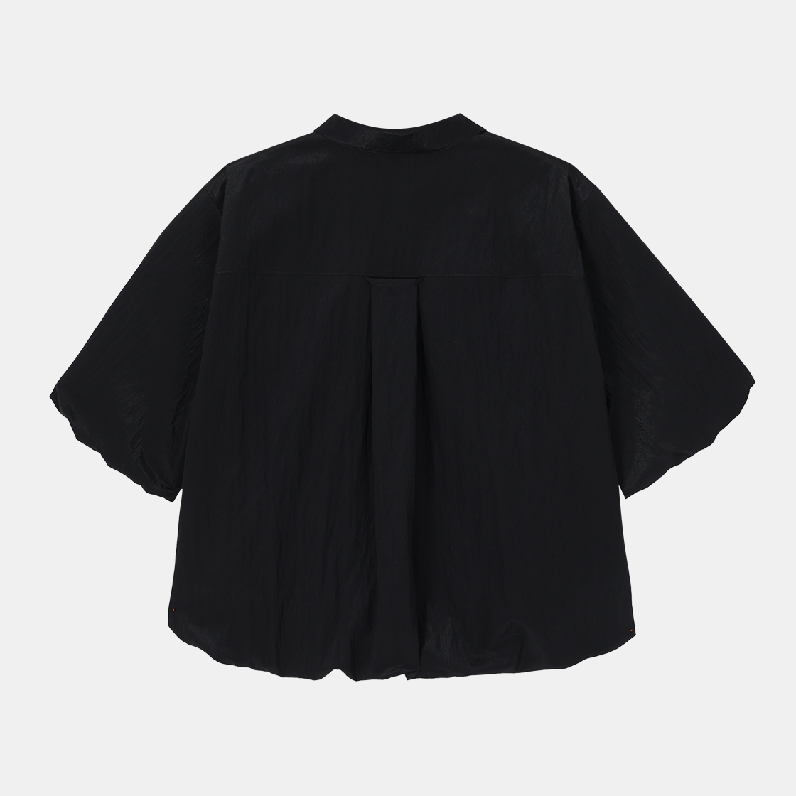 (W) 송지오 벌룬 셔링 하프 셔츠 블랙((W) SONGZIO Balloon Shirring Half Shirt Black) - 2