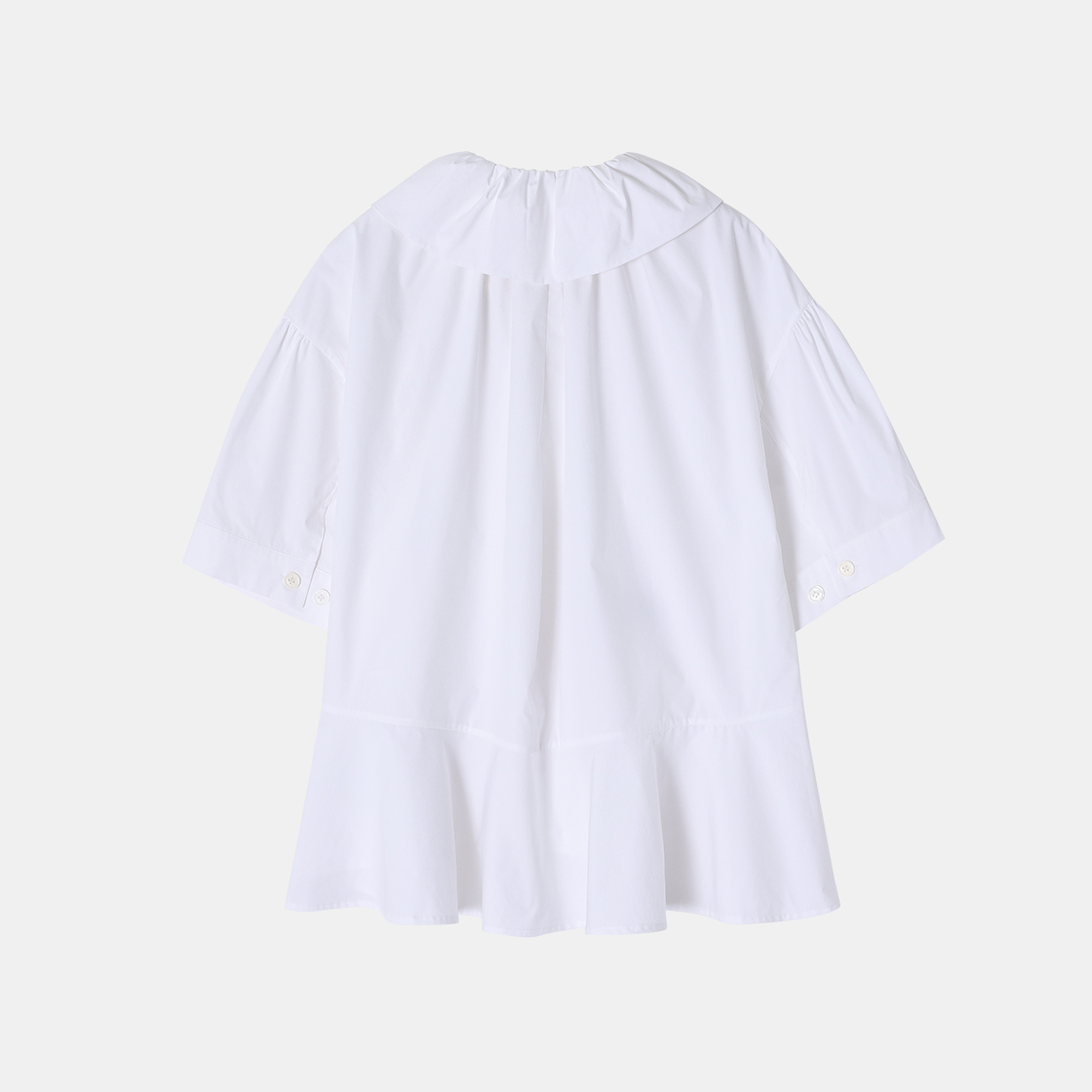 (W) 송지오 코쿤 셔링 블라우스 화이트((W) SONGZIO Cocoon Shirring Blouse White) - 2