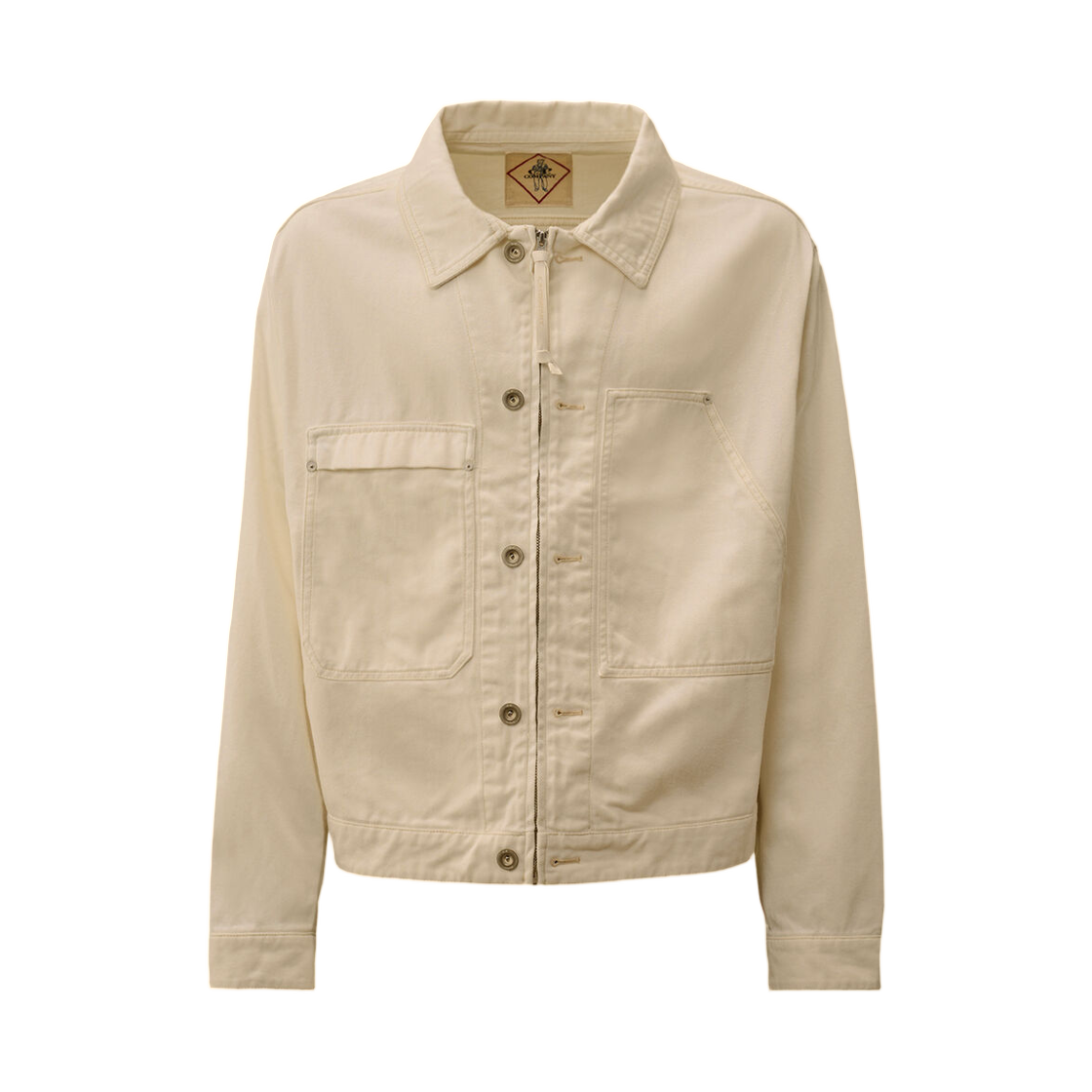 20CMOW284A110625W103 C.P. Company Bull Denim Zip Jacket Gauze White - 26SS