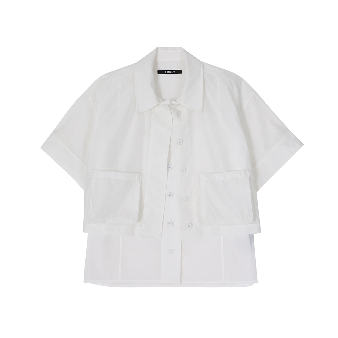 WH3SH713WH (W) SONGZIO COLLECTION Ghost Half Shirt White