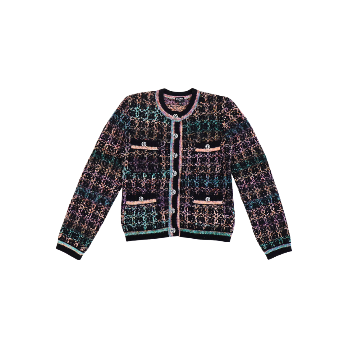 샤넬 36사이즈 블랙 멀티컬러 가디건 C-C61006(Chanel Black Multicolor Cardigan C-C61006) - 1