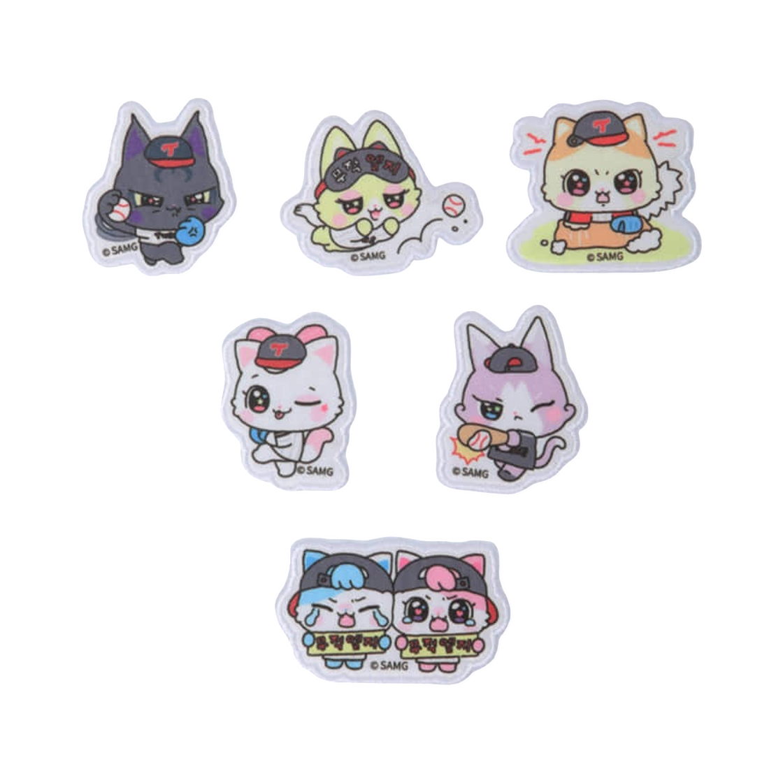 LG 트윈스 x 위시캣 미니 열접착패치 세트 멀티(LG Twins x Wishcat Mini Heat Seal Patch Set Multi) - 1