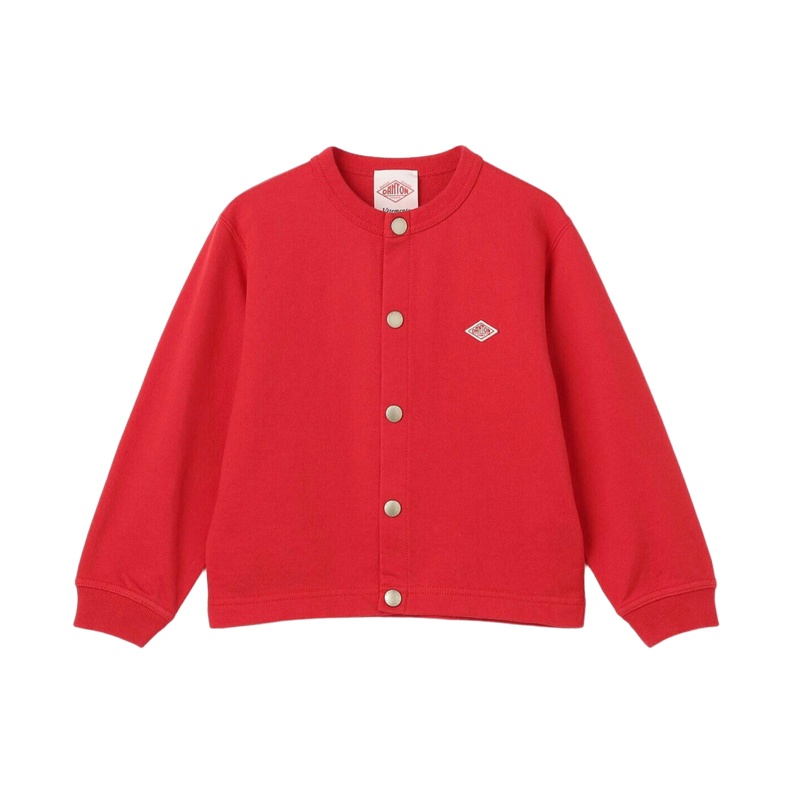DT-C0409-CIN (Kids) Danton Cotton Crewneck Cardigan Red