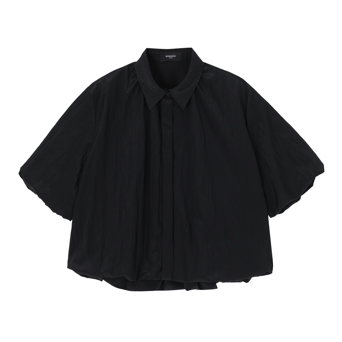 WH3SH302BK (W) SONGZIO Balloon Shirring Half Shirt Black
