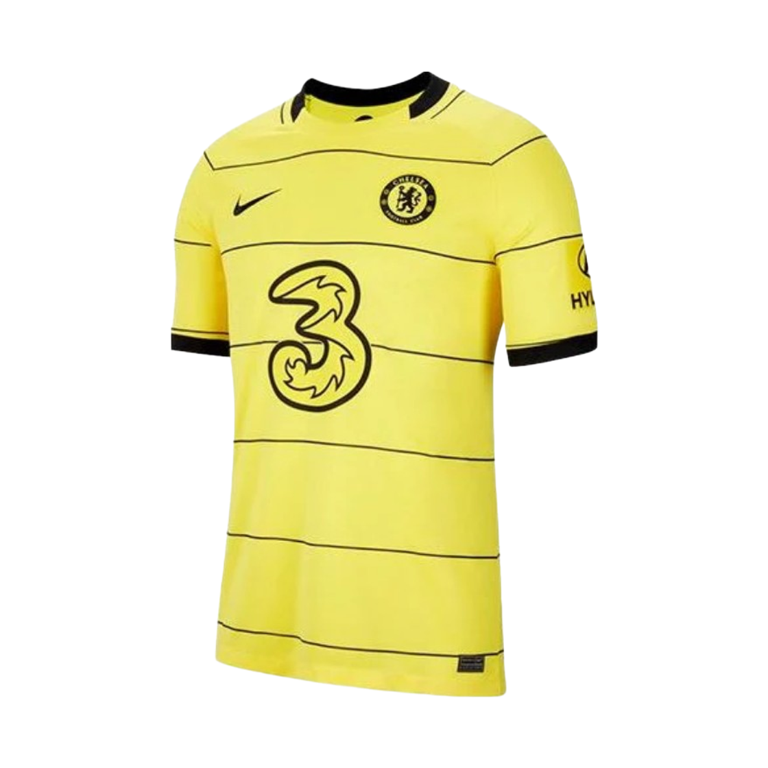 CV7888-732 Nike Chelsea FC 21/22 Dri-Fit Stadium Away Jersey Opti Yellow Black (CV7888-732) (Non Marking Ver.)