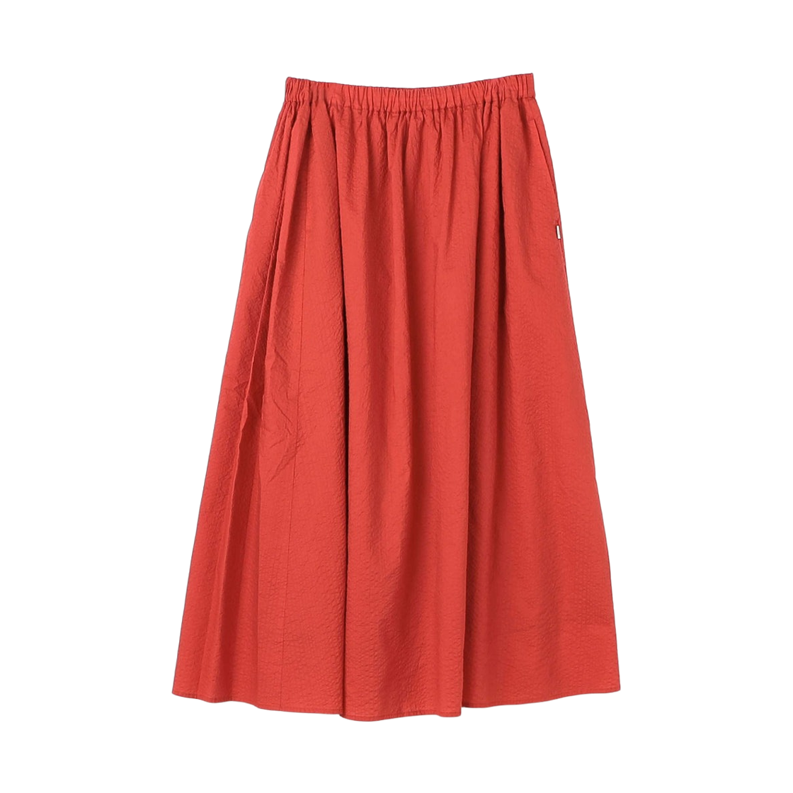 (W) 단톤 시어서커 개더 스커트 레드((W) Danton Seersucker Gather Skirt Red)