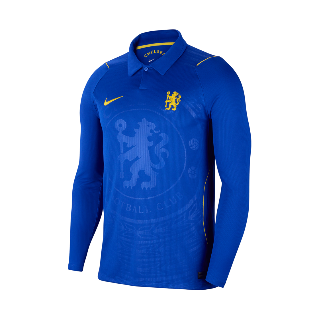 II1867-453 Nike Chelsea FC 2026/27 Stadium Home Dri-Fit Replica Long-Sleeve Shirt Bright Blue Midwest Gold (Non Marking Ver.)