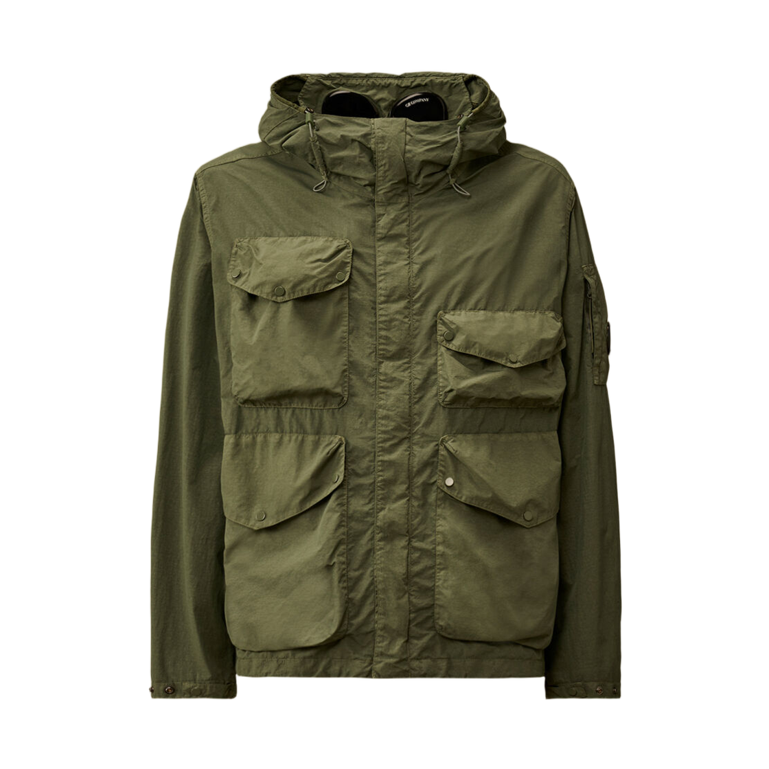20CMOW013A005991G668 C.P. Company Flatt Nylon Goggle Jacket Laurel Wreath Green - 26SS