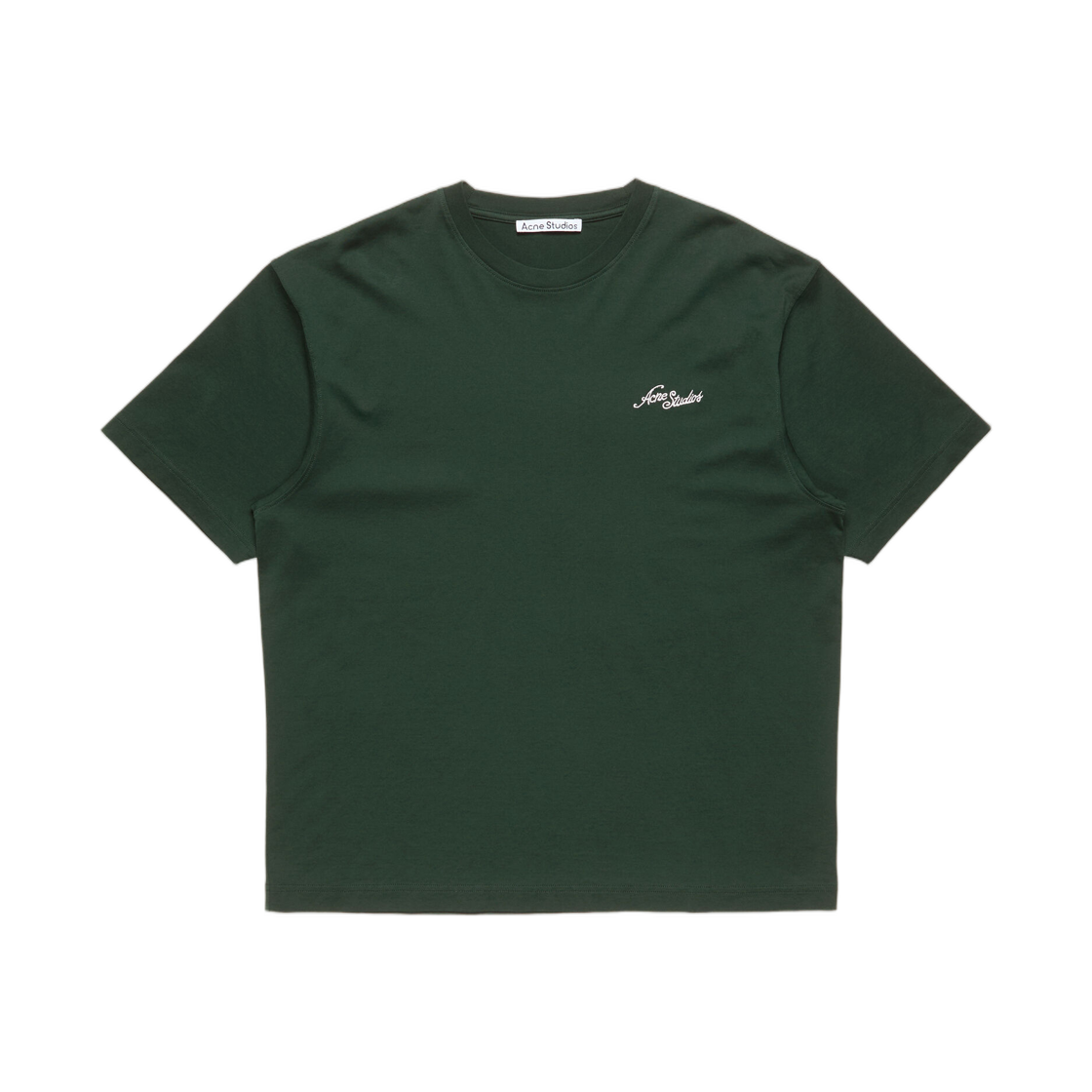 CL0501-AAX Acne Studios Jersey T-Shirt with Logo Dark Green