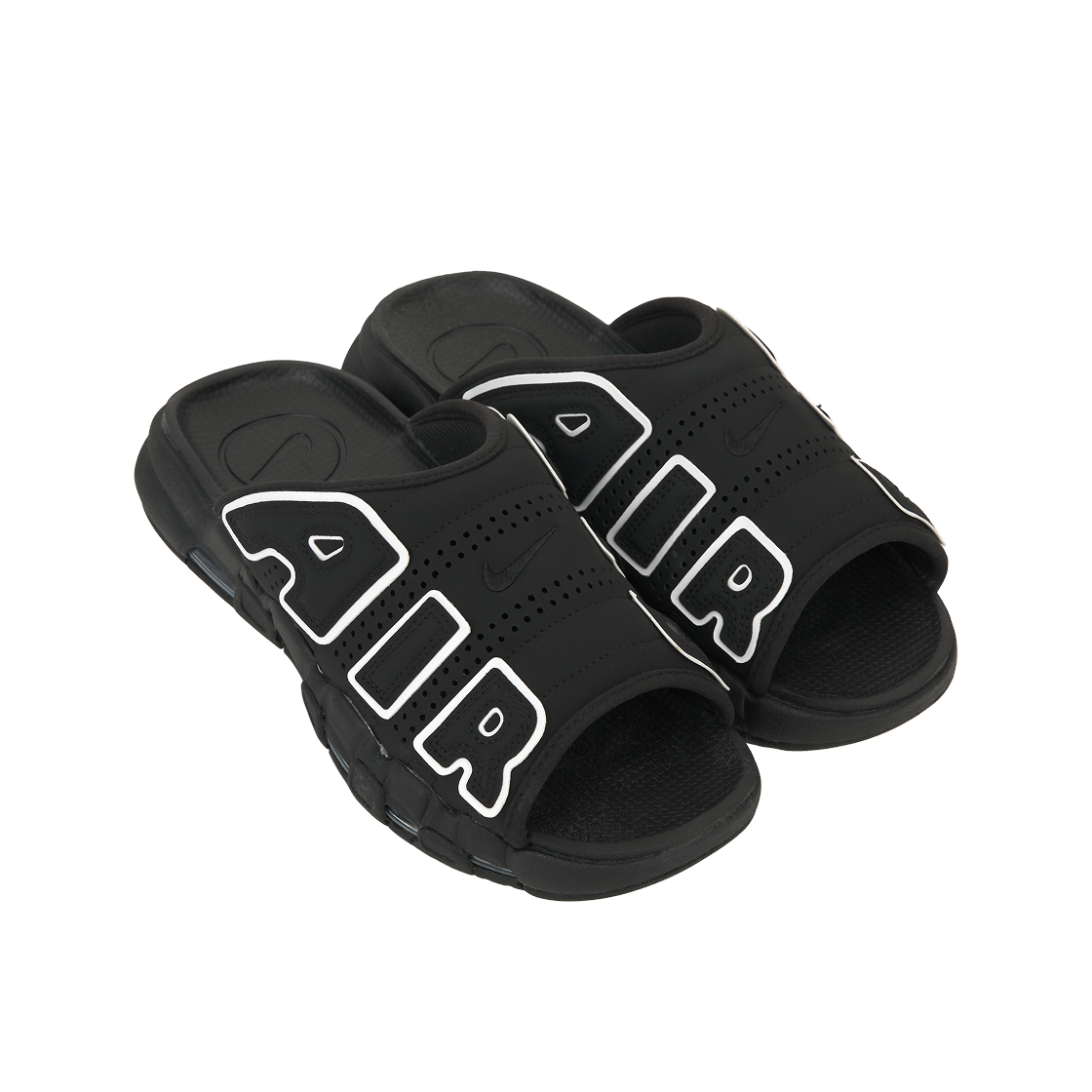 나이키 에어 모어 업템포 슬라이드 블랙 화이트(Nike Air More Uptempo Slide Black White) - 4