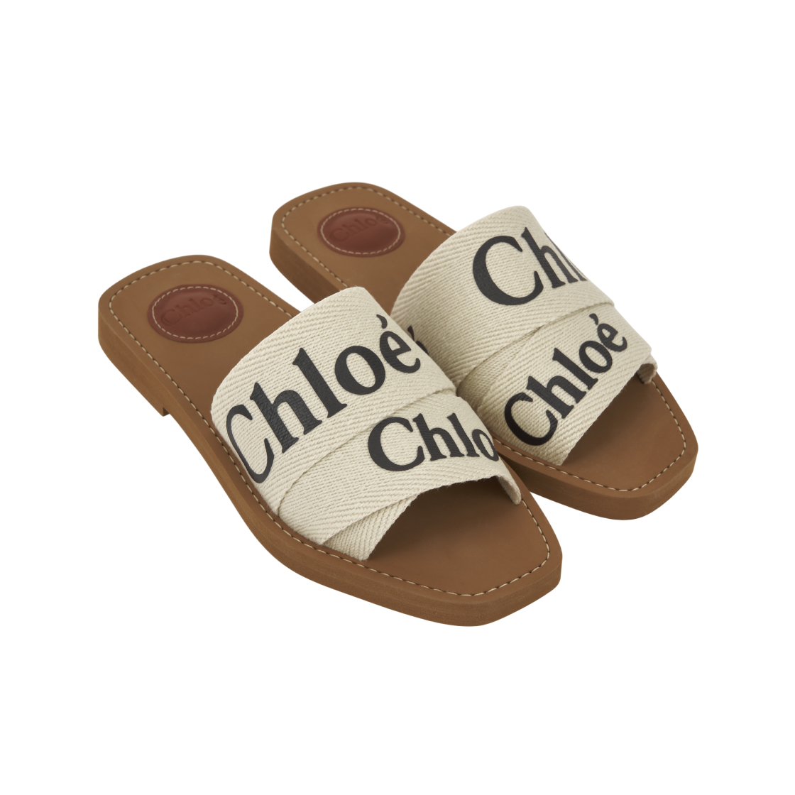 (W) 끌로에 우디 플랫 뮬 화이트((W) Chloe Woody Flat Mule White) - 4