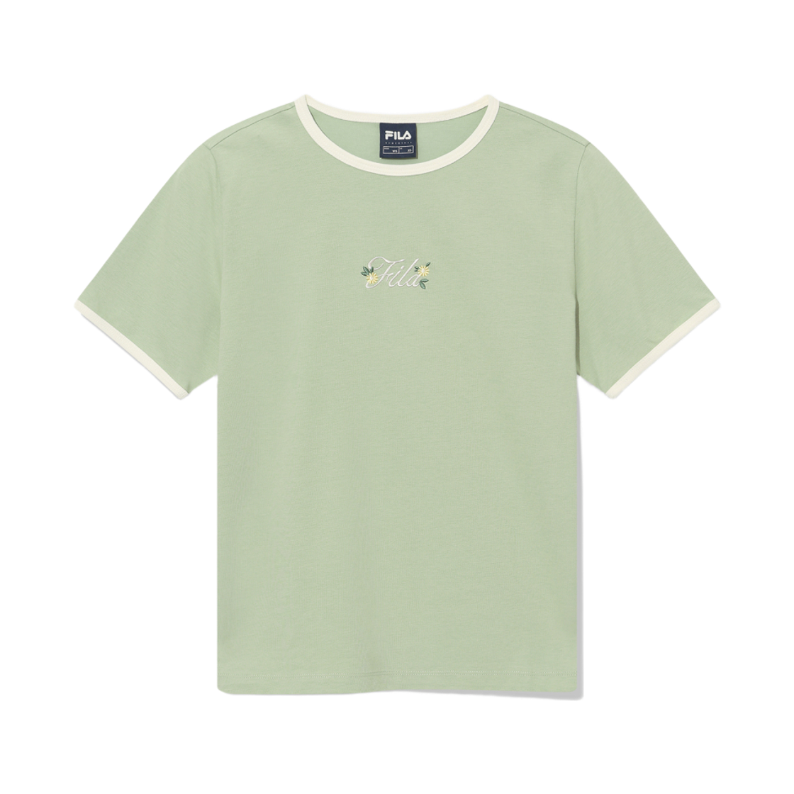 [6% 적립] 휠라 Coldwave+ 링거 변형로고 반팔티 올리브([6% 적립] FILA Coldwave+ Ringer Logo T-Shirt Olive)