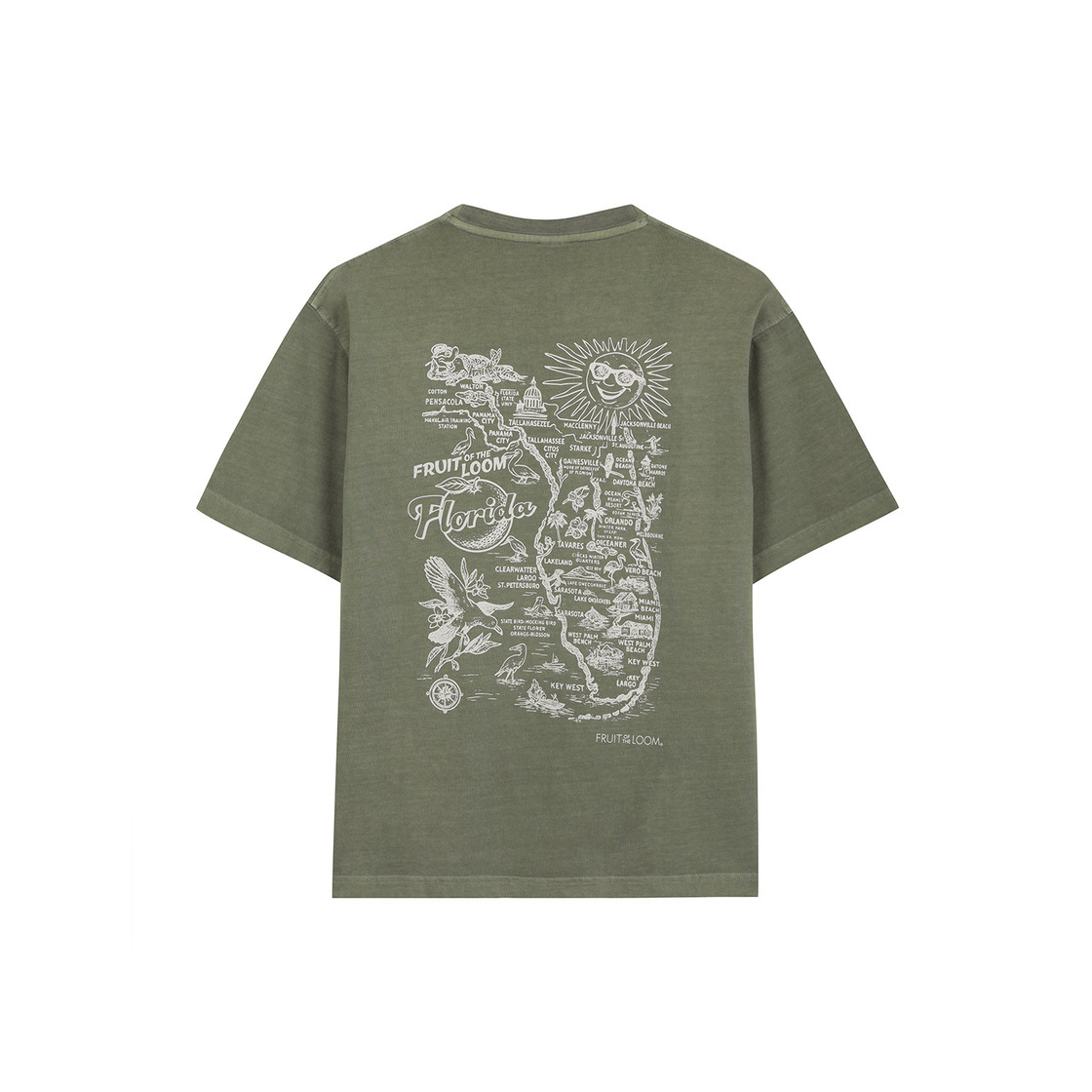 프룻오브더룸 피그먼트 트래블 맵 반팔티셔츠 카키(fruitoftheloom Pigment Travel Map Banpal T-shirts KHAKI) - 2