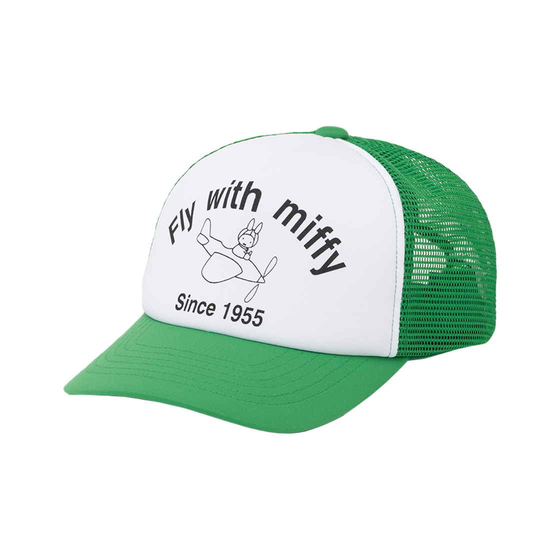 밀로 우먼 x 미피 에어본 미피 트러커 캡 그린(MILLO WOMEN x miffy Airborne Miffy Trucker Cap Green)