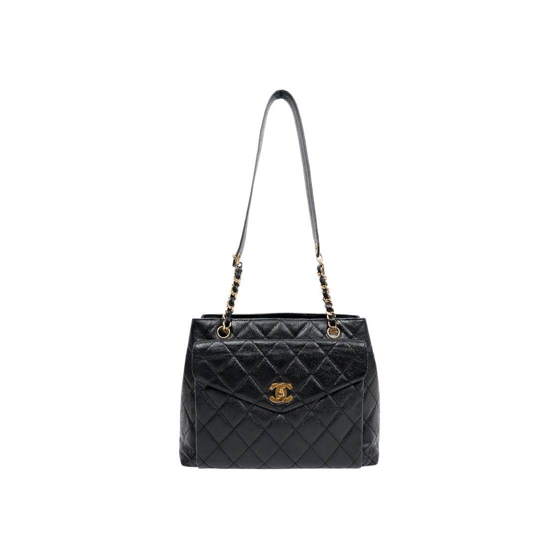 ITQQEG9NHBVO Chanel Black Quilted CC Pocket Chain Shoulder Bag