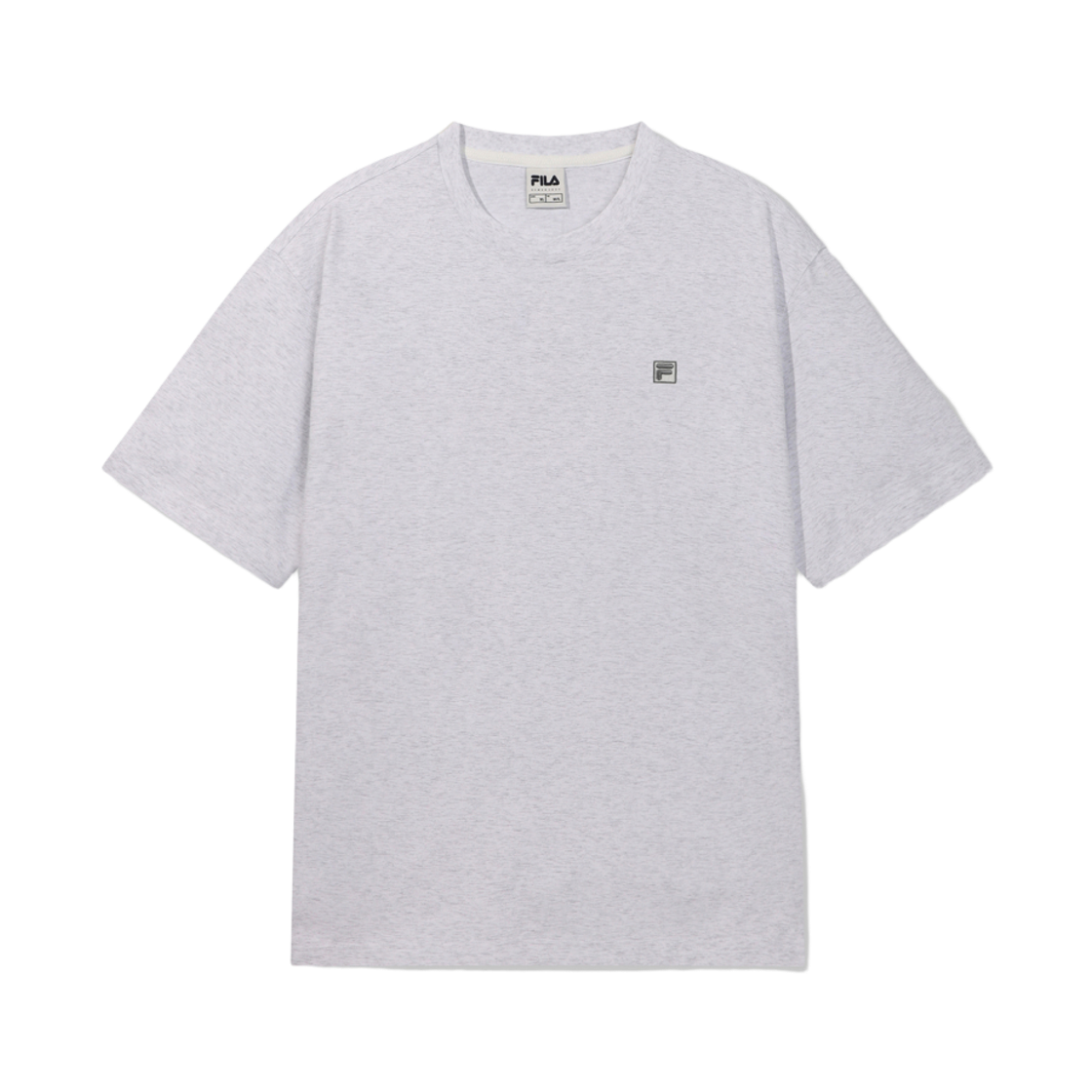 [6% 적립] 휠라 Coldwave+ 뒤판 레터링 반팔티 화이트멜란지([6% 적립] FILA Coldwave+ Back Lettering T-Shirt White Melange)