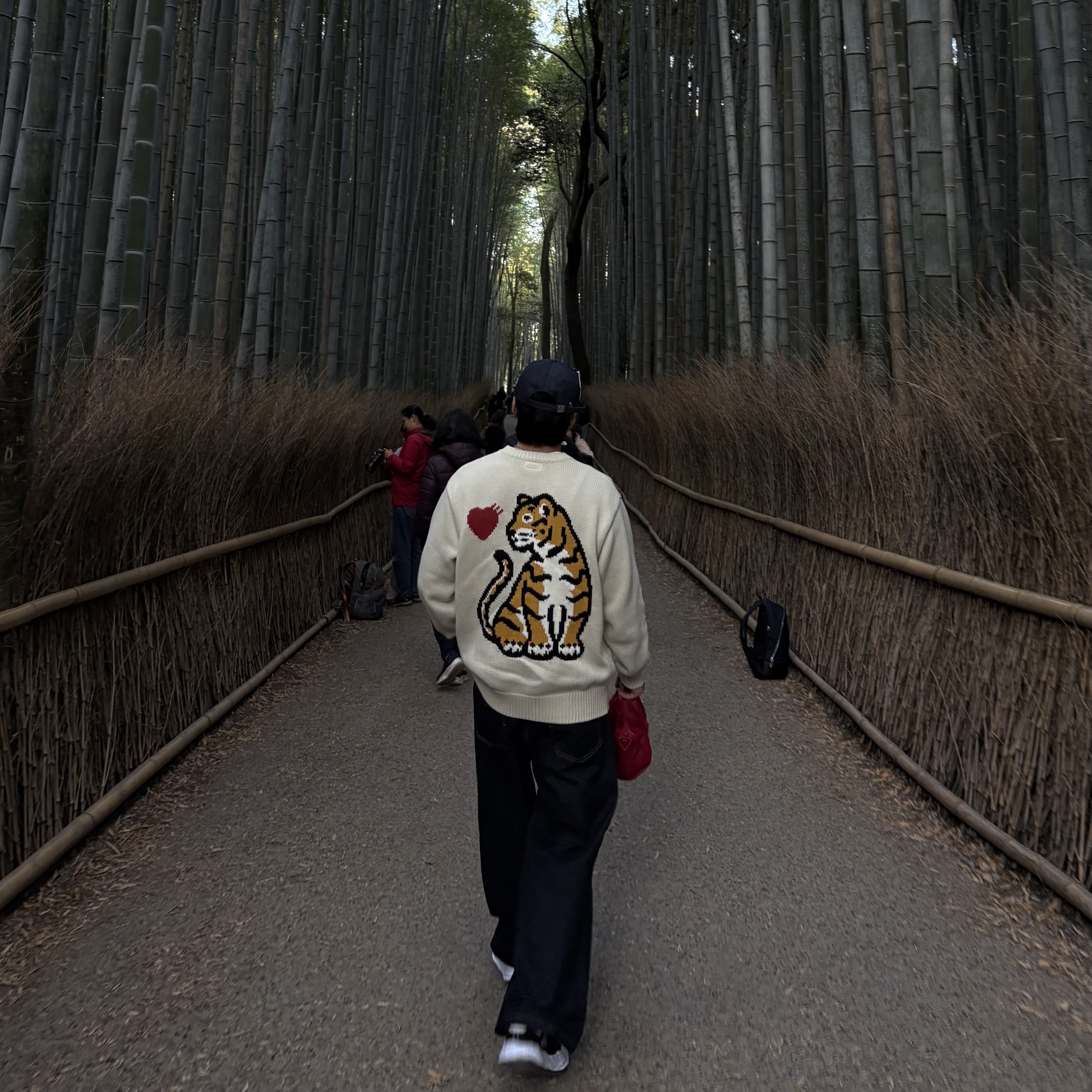 Human Made 6 Panel Denim Cap Indigo, Human Made Graphic Sweater White 착용 스타일 - 2