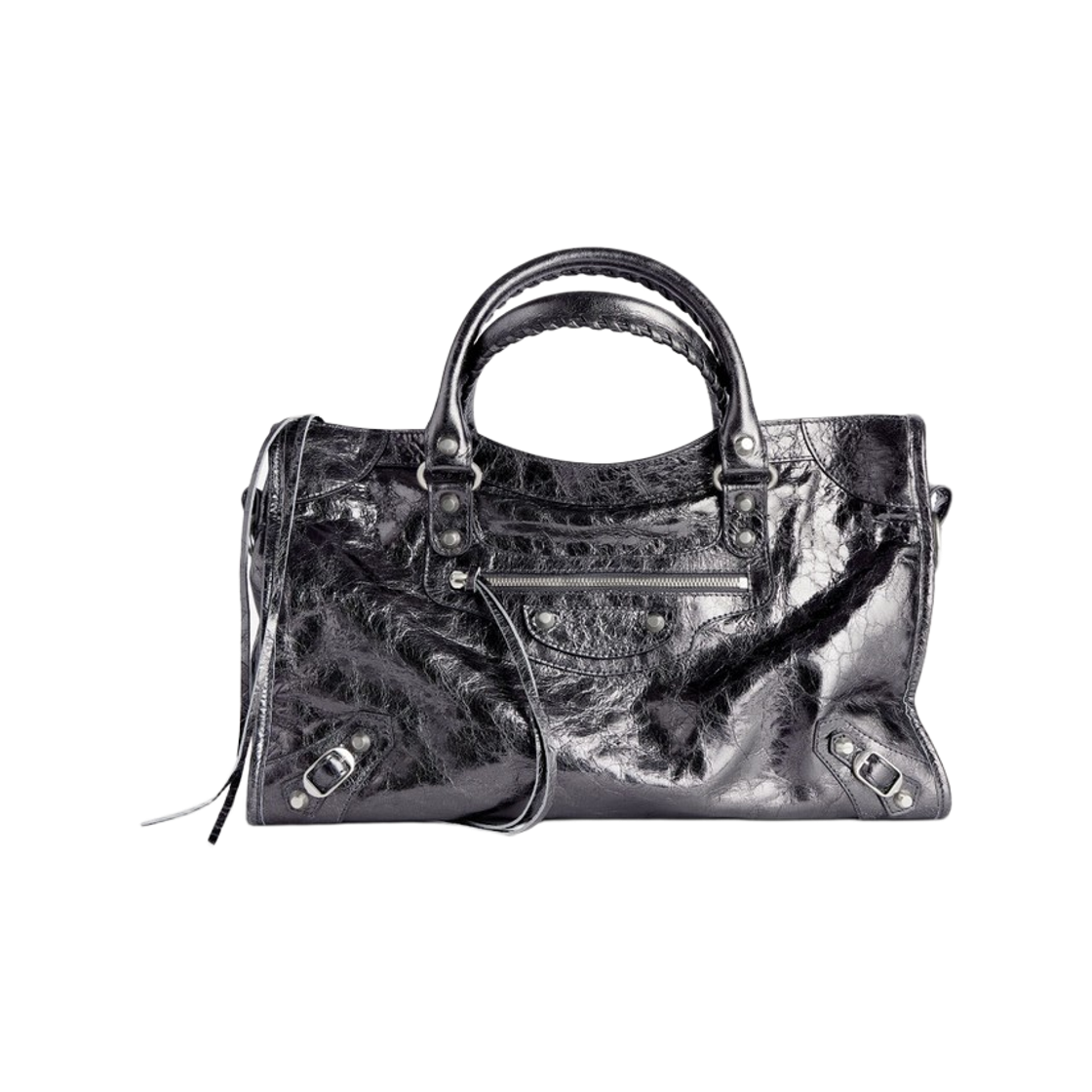 8657602AB4V1314 Balenciaga Le City Medium Bag Steel Grey