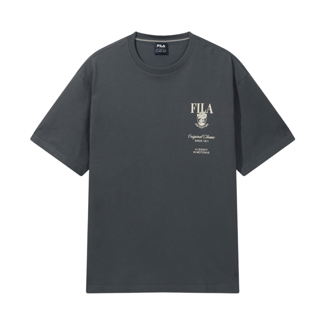 [6% 적립] 휠라 Coldwave+ 삼단로고 반팔티 다크그레이([6% 적립] FILA Coldwave+ Triple Logo T-Shirt Dark Gray)