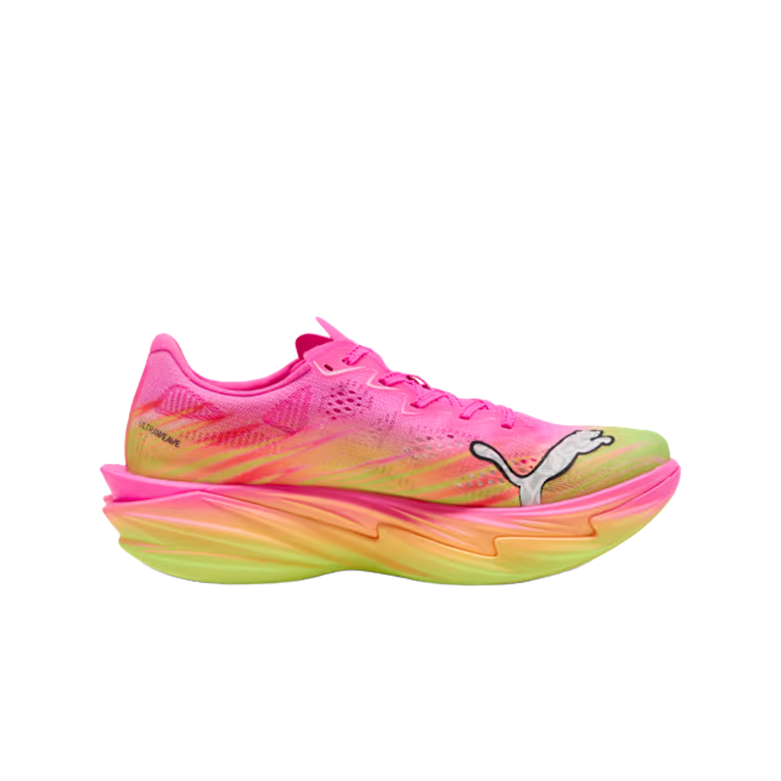 313606-01 (W) Puma Deviate Nitro Elite 4 Showtime Poison Pink Yellow Alert Bright Aqua Sun Stream